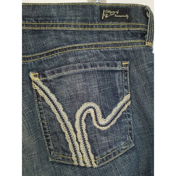 Citizens of Humanity Dark Wash Color Distressed Jeans style 096B-085 Sz 29 1472 - Picture 7 of 11